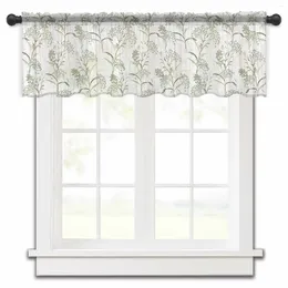 Curtain Plant Texture Fruit Green Kitchen Sheer Curtains Tulle Short Bedroom Living Room Voile Drapes Home Decor