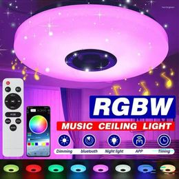 Ceiling Lights LED Music Light With Bluetooth Speaker RGB APP Control Rmote Color Changing Lamp Waterproof Fixture