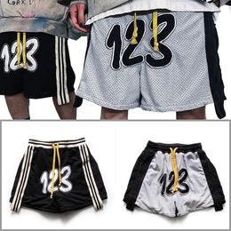 Vintage RRR123 MESH Shorts Men 1 1 RRR-123 Women Basketball Shorts Casual Breechcloth Inside Tag Label Men Clothing 240516