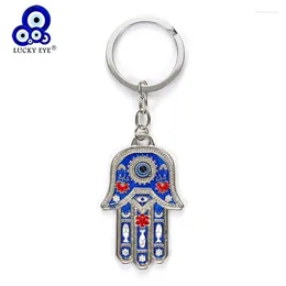 Keychains Lucky Eye Hamsa Hand Key Chain Evil Keychain Oil Drop Fatima For Women Men Jewellery EY4926