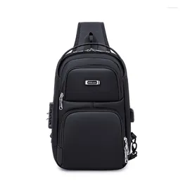 Duffel Bags 2024 Single Shoulder Crossbody Bag Men's Trendy Chest Password Lock Anti Theft Small Backpack