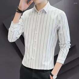 Men's Dress Shirts Shirt Business Striped Long Sleeve Male Casual Cotton Original Tops Korean Style In Slim Fit Regular Trendyol I