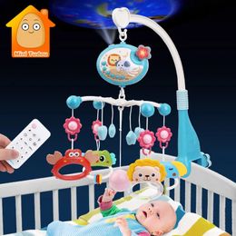 Baby crib mobile joystick toy 0-12 months old baby rotating music projector night light bed bell education born gift 240514