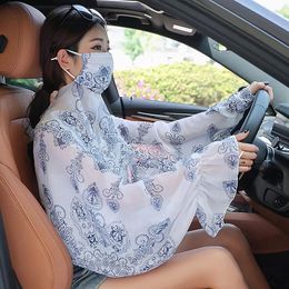 Scarves Sunscreen Jackets Mask Loose Printed Shawl For Women Girls Vintage Summer Thin Fairy Chic UV Protection Clothing