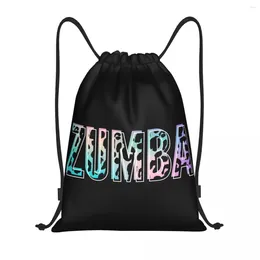 Shopping Bags Custom Zumbas Dance Leopard Drawstring Bag For Training Yoga Backpacks Women Men Sports Gym Sackpack