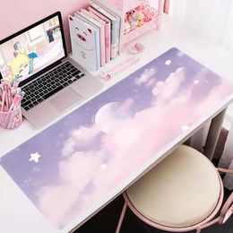 Mouse Pads Wrist Rests Purple mouse pad cloud landscape large computer pad desktop pad anti slip rubber bottom laptop keyboard pad office desk pad J240510