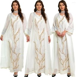 Ethnic Clothing Moroccan Eid Ramadan Party Mubarak Abaya Mesh Sequin Muslim Women Maxi Dress Turkey Dubai Kaftan Arab Gown Jalabiya Caftan