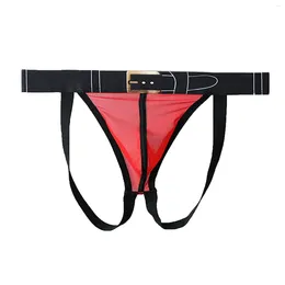 Underpants Men's Low Rise Underwear Briefs Sexy Breathable Mesh Thong See Through Lingerie Male Clothes U Convex Panties