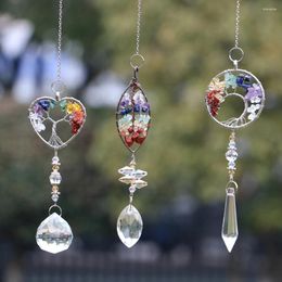 Decorative Figurines Crystal Suncatcher Rainbow Maker Healing Hanging Chakra Crystals Pendant Decor For Home Window Car Garden