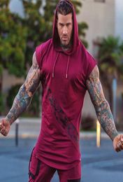 Men039s Tank Tops Men Bodybuilding Top Sleeveless Hoodie Sweatshirt Summer Gyms Fitness Workout Casual Fashion Singlet Vest1834112