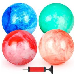Sand Play Water Fun 2/4 bouncing balls with pumps 8.7-inch marble bouncing balls rubber inflatable kicking balls summer outdoor game toys Q240517