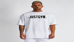 Men039s TShirts Brand Just Gym Clothing Fitness Oversized T Shirt Men Outdoor Hip Hop Streetwear Loose Short Sleeve Tshirt Bo2532456