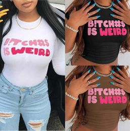 2022 Summer Womens TShirt Ribbed Crop Tank Top Round Neck Short Sleeve Letter Print T shirt Fashion Streetwear Wome Clothes XSXL6261054