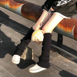 Women Socks Lolita Kawaii Knitted Long Calf Gaiters Ankle Black White Leggings Boot Cuffs Warm Foot Cover
