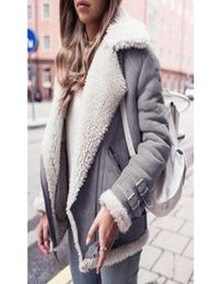 Deerskin velvet Jackets lamb wool coat women039s lapel fur coat4152293