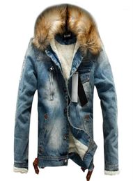 Men039s Down Parkas Winter Jackets Men Hip Hop Fur Collar Thick Fleece Warm Coat Mens 2021 Male Vintage Pockets Slim Jeans De7892618