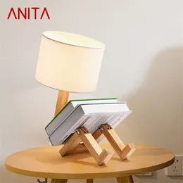 Table Lamps ANITA Nordic Lamp Creative Wood Person Desk Lighting LED Decorative For Home Bedroom Study