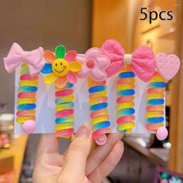 Hair Accessories 2pcs Children Telephone Wire Shaped Ponytail Holder Colorful Tie Fashion Girls Bands