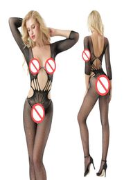 Sexy Lingerie Fishnet Bodysuit Off Shoulder Bodystockings Nylon Half Sleeve Sexy Body Stocking Sexi Transparent Ropa Sexy Mujer Er9718695