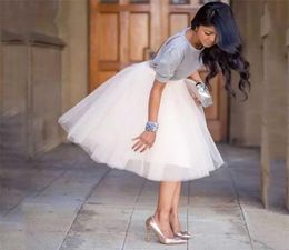 Party Train Puffy 5Layer 60CM Fashion Women Tulle Skirt Tutu Wedding Bridal Bridesmaid Overskirt Petticoat Lolita Saia 2103236605749