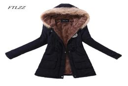 Ftlzz Новая осенняя зимняя куртка для женской жаки хлопчатобумажной складной.