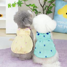 Dog Apparel Pet Dress Suspender Type Classic Plaid Fashion Print Soft Texture Skin-touch Up Comfortable Puppy Clothes Princess Wearing