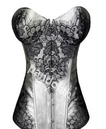 Whole Women Sexy Embroidery Corsets Strapless Boned Overbust Bustiers Lace Intimates2745886