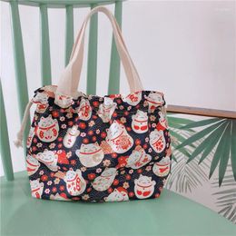 Storage Bags Drawstring Portable Small Cloth Bag Soft Printed Cute Animal Carry Casual All- Female Shopping Handbags