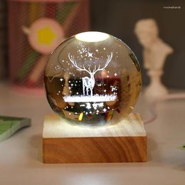Table Lamps Glowing Basketball Crystal Ball Office Computer Desktop Small Ornament Creative Home Room Decorations Football Gift