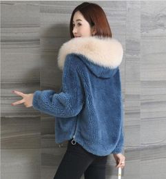 Women039s Leather Faux 2021 Womens Winter Autumn Fake Sheep Fur Jakets Short Section Xs3Xl Female Coats Hooded ManMade Outw6379544