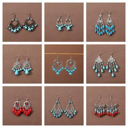 Dangle Earrings 5 Pairs Vintage Bohemian Tassel Turquoise Drop Retro Ethnic Minority Style For Women Girls Jewellery Gifts