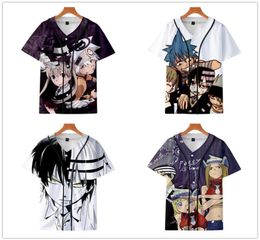 Anime Soul Eater 3D print Baseball T Shirt Men Women Fashion Harajuku Tshirt Tshirt Cartoon short sleeve T Shirts Tops Clothes T29923055