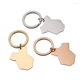 Keychains Clothes Pendant KeyChain Stainless Steel Key Chains Mirror Polished DIY Chain 10pcs/lot