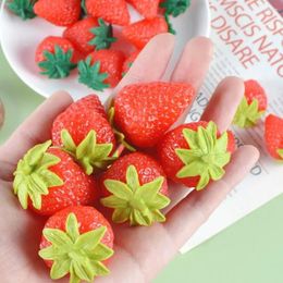 Party Decoration Simulation Strawberries Model Kitchen Toy Fake Strawberry PVC Pography Prop Foods Props Fruit