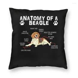 Pillow Luxury Beagle Dog Lover Anatomy Throw Cover Decoration Custom Puppy Pet 45x45cm Pillowcover For Sofa