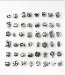 ON Sale Clearance Best Quality Mix 200pc European Charms Beads Pendant Dangle Fit safety chain DIY Charm Bead Bracelet Jewelry2365172