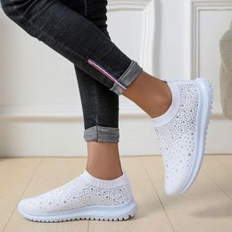 Casual Shoes Women Loafers Crystal Fashion Sneakers Woman Slip-on Plus Size High Quality Trainers Ladies Flat Run