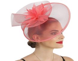 Generous Bride Wedding Headpiece Fashion Women Church Chapeau Cap Big Party Ladies Fascinator Hat Marriaged Hair Accessories3722452