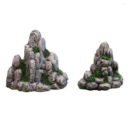 Garden Decorations Simulation Miniature Rockery Ornaments DIY Mini Fake Mountain Resin Crafts Realistic Stone Statue Home Decoration