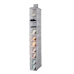Storage Boxes Hanging Closet Shelf 10-Grid Shoe Organiser Breathable Rack