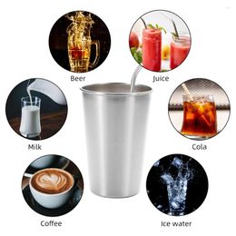 Mugs 6PCS 500ml Stainless Steel And Straws NorthernEurope Spray Paint Beer Coffee Gargle Cups Cold Water Drinks Household Office Use