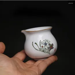 Tea Cups 160ML Old Teaware Fair Cup The Set High White Porcelain Hand Grasp Exquisite Temperature Underglaze Color Pot