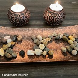Candle Holders Holder Set Wedding Wooden Tray Natural Stones Home Decor Bar Gift Decorative Romantic Table Top Restaurant Dining Room