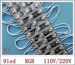 RGB LED Light Module SMD 3030 9 led 110V / 220V input 2W IP68 67mm X 15mm no need controller transformer controlled by light switch power on and off