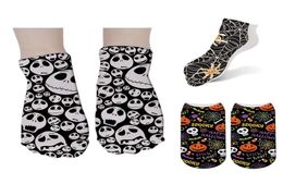 Women039s Cotton Printed Skull Short Socks Women Low Ankle Funny Socks Casual Female Harajuku Printing Meias 7SZAS085892263