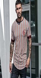 Casual Mens Tshirt Stripe Summer Man Tshirt Fashion Tops Streetwear Male Tees Hip Hop Clothing Boys T Shirt Whole3222020