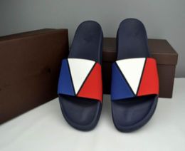 Famous Brand Luxuy With Orignal Brand Logo Men039s Woman Flat Sandals Casual Classics Triangular Summer Beach Slipper Genuine l9228711