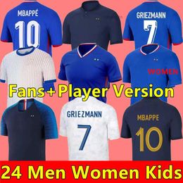 Soccer Jerseys French club Full Sets 2024 BENZEMA soccer jerseys 24 25 GIROUD MBAPPE GRIEZMANN SALIBA PAVARD KANTE Maillot de foot equipe hommes Men women kids kit f