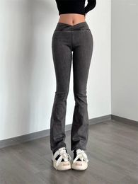 Women's Jeans TVVOVVIN High Waist Stretch Irregular Slightly Flared For Women Slim V-shaped Straight Spring Summer 7BZC