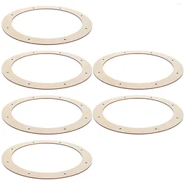 Decorative Flowers 6 Pcs Wreath Frame DIY Accessories Round Wood Frames Circle Backdrop Stand Making